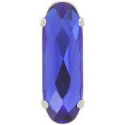 21x7mm Aurora Crystal Set A4161 Long Classical Oval - Rhodium - Capri Blue x1