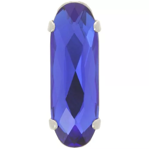 21x7mm Aurora Crystal Set A4161 Long Classical Oval - Rhodium - Capri Blue x1