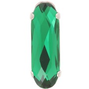 21x7mm Crystal setting Aurora A4161 Long Classical Oval - Rhodium - Emerald x1|raw }}