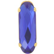 21x7mm Crystal setting Aurora A4161 Long Classical Oval - Gold - Capri Blue x1