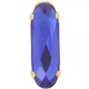 21x7mm Crystal setting Aurora A4161 Long Classical Oval - Gold - Capri Blue x1