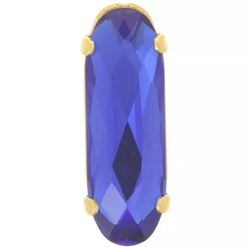 21x7mm Crystal setting Aurora A4161 Long Classical Oval - Gold - Capri Blue x1