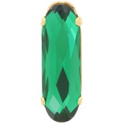 21x7mm Crystal setting Aurora A4161 Long Classical Oval - Gold - Emerald x1