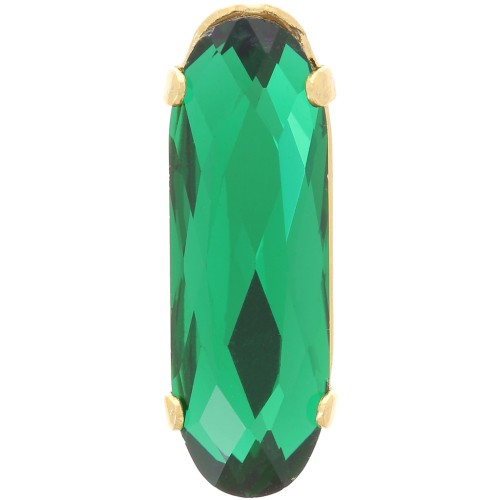 21x7mm Crystal setting Aurora A4161 Long Classical Oval - Gold - Emerald x1