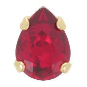 8x6mm Drop Crystal setting Aurora A4320 - Gold Tone - Ruby x1|raw }}