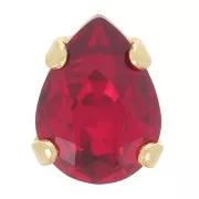 8x6mm Drop Crystal setting Aurora A4320 - Gold Tone - Ruby x1