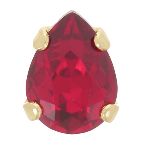 8x6mm Drop Crystal setting Aurora A4320 - Gold Tone - Ruby x1