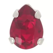 8x6mm Drop Crystal setting Aurora A4320 - Rhodium - Ruby x1