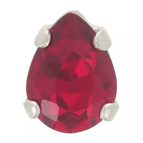 8x6mm Drop Crystal setting Aurora A4320 - Rhodium - Ruby x1
