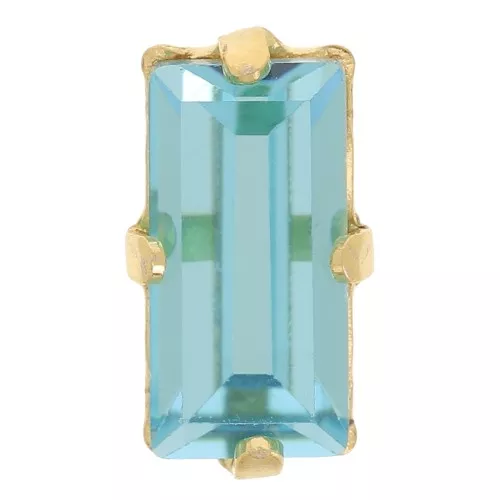 10x5mm set Crystal Baguette Aurora A4500 - Gold Tone - Aquamarine x1
