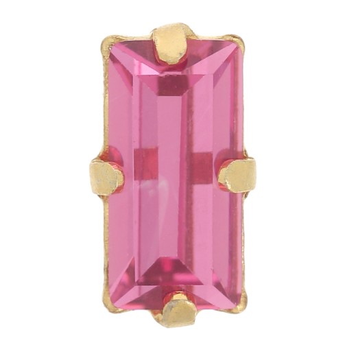 10x5mm set Crystal Baguette Aurora A4500 - Gold Tone - Pink x1