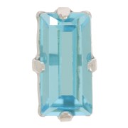 10x5mm Crystal Aurora A4500 set Baguette - Rhodium - Aquamarine x1