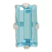 10x5mm Crystal Aurora A4500 set Baguette - Rhodium - Aquamarine x1