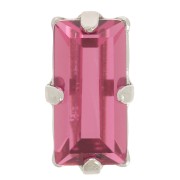 10x5mm Crystal Aurora A4500 set Baguette - Rhodium - Pink x1