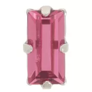10x5mm Crystal Aurora A4500 set Baguette - Rhodium - Pink x1