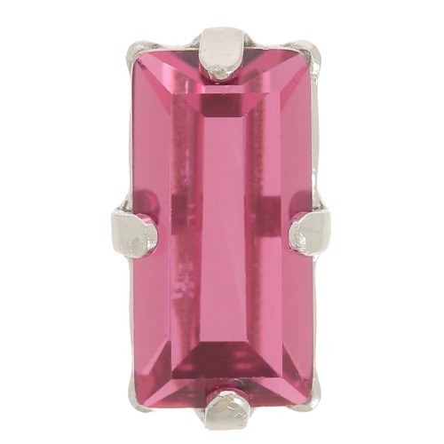 10x5mm Crystal Aurora A4500 set Baguette - Rhodium - Pink x1