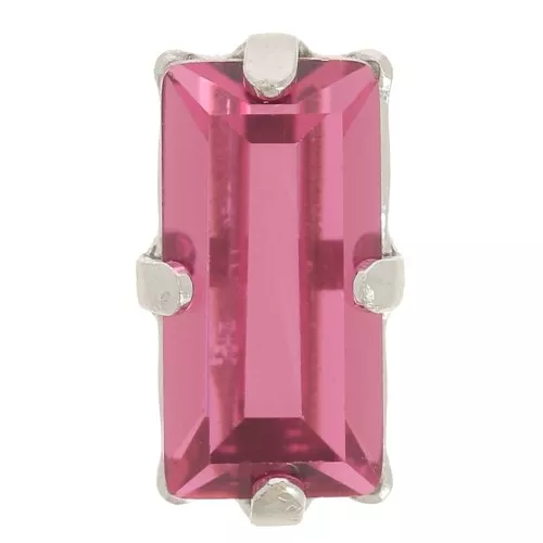 10x5mm Crystal Aurora A4500 set Baguette - Rhodium - Pink x1