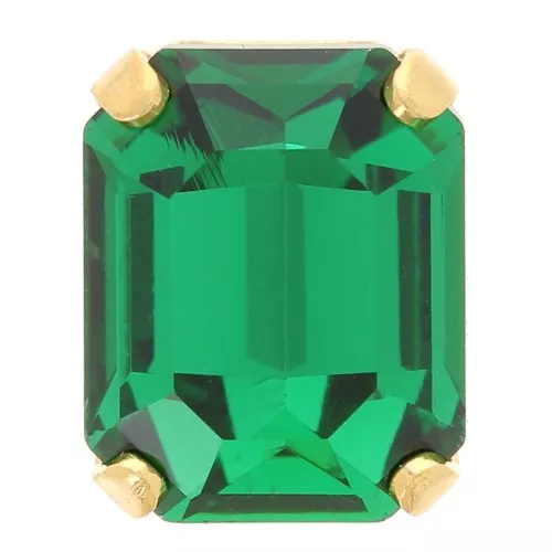 10x8mm Aurora Crystal setting A4610 Step Cut Octagon - Gold - Emerald x1