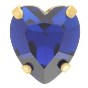 11x10mm Aurora Crystal setting A4831 Antique Heart - Gold Tone - Capri Blue x1|raw }}