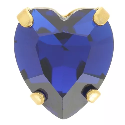 11x10mm Aurora Crystal setting A4831 Antique Heart - Gold Tone - Capri Blue x1