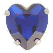11x10mm Aurora Crystal setting A4831 Antique Heart - Rhodium - Capri Blue x1