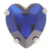11x10mm Aurora Crystal setting A4831 Antique Heart - Rhodium - Capri Blue x1