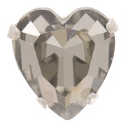 11x10mm Aurora Crystal setting A4831 Antique Heart - Rhodium - Black Diamond|raw }}