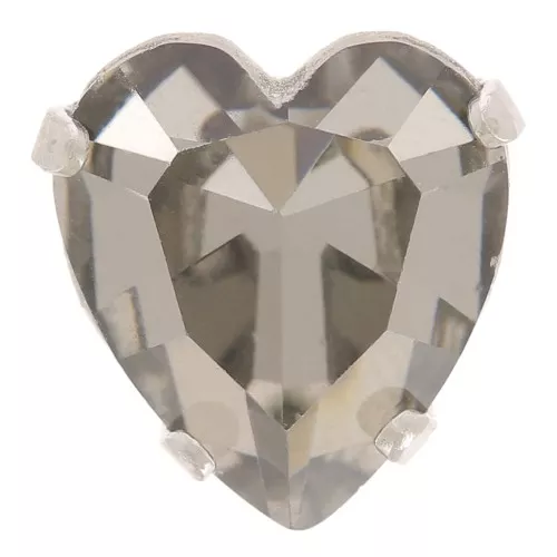 11x10mm Aurora Crystal setting A4831 Antique Heart - Rhodium - Black Diamond