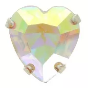 11x10mm Aurora Crystal setting A4831 Antique Heart - Rhodium - Crystal AB x1