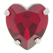 11x10mm Aurora Crystal setting A4831 Antique Heart - Rhodium - Ruby x1|raw }}
