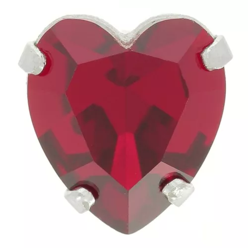 11x10mm Aurora Crystal setting A4831 Antique Heart - Rhodium - Ruby x1