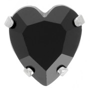 11x10mm Aurora Crystal setting A4831 Antique Heart - Rhodium - Jet x1|raw }}