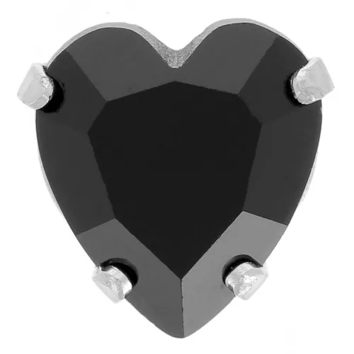 11x10mm Aurora Crystal setting A4831 Antique Heart - Rhodium - Jet x1