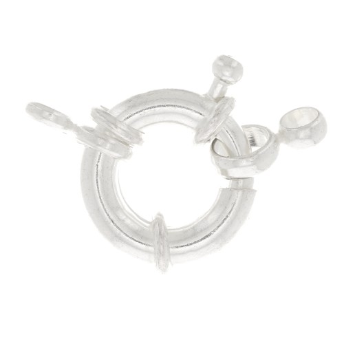 Silver colored spring ring clasp 15mm