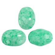 7x5mm Glass beads Samos® by Puca® - Milky Green Turquoise x10g|raw }}