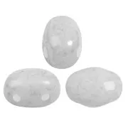 7x5mm Glass beads Samos® by Puca® - Milky Grey x10g
