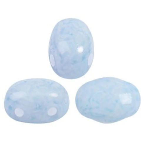 7x5mm Glass beads Samos® by Puca® - Milky Light Sapphire x10g