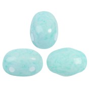 7x5mm Glass beads Samos® by Puca® - Milky Turquoise x10g