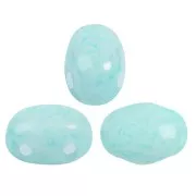 7x5mm Glass beads Samos® by Puca® - Milky Turquoise x10g