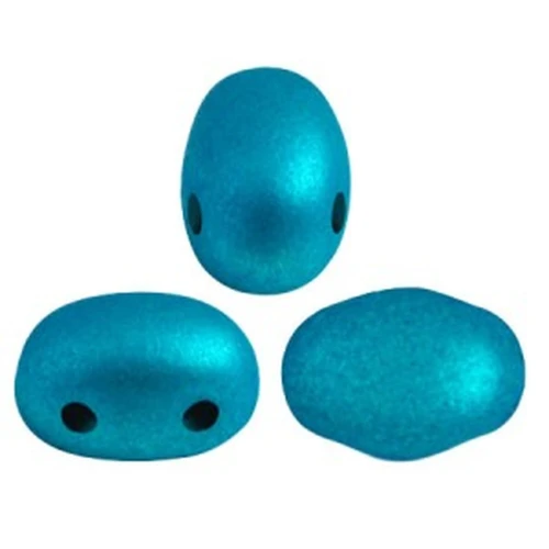 7x5mm Glass beads Samos® by Puca® - Metalust Turquoise Mat x10g