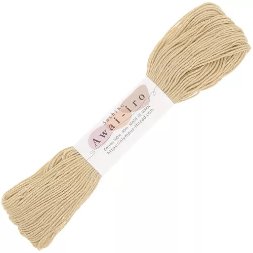 Embroidery thread for Japanese Sashiko technique - Olympus - Cream x40m