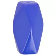 25x15mm Opaque resin hexagonal tube bead - Royal Blue x1