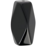 25x15mm Opaque resin hexagonal tube bead - Black x1|raw }}