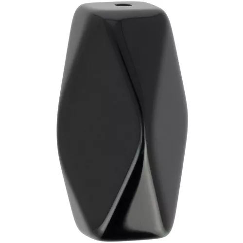 25x15mm Opaque resin hexagonal tube bead - Black x1
