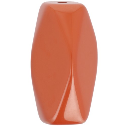 25x15mm Opaque resin hexagonal tube bead - Terracotta x1