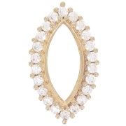 15x7mm navette claw setting 4200 with zirconium oxides - Brass - Crystal x1|raw }}