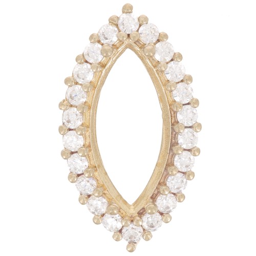 15x7mm navette claw setting 4200 with zirconium oxides - Brass - Crystal x1