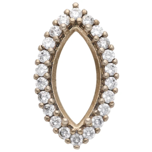15x7mm navette claw setting 4200 with zirconium oxides - Brass - Crystal x1