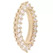 15x7mm navette claw setting 4200 with zirconium oxides - Brass - Crystal x1