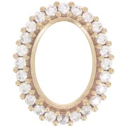 14x10mm oval claw setting 4120 with zirconium oxides - Brass - Crystal x1